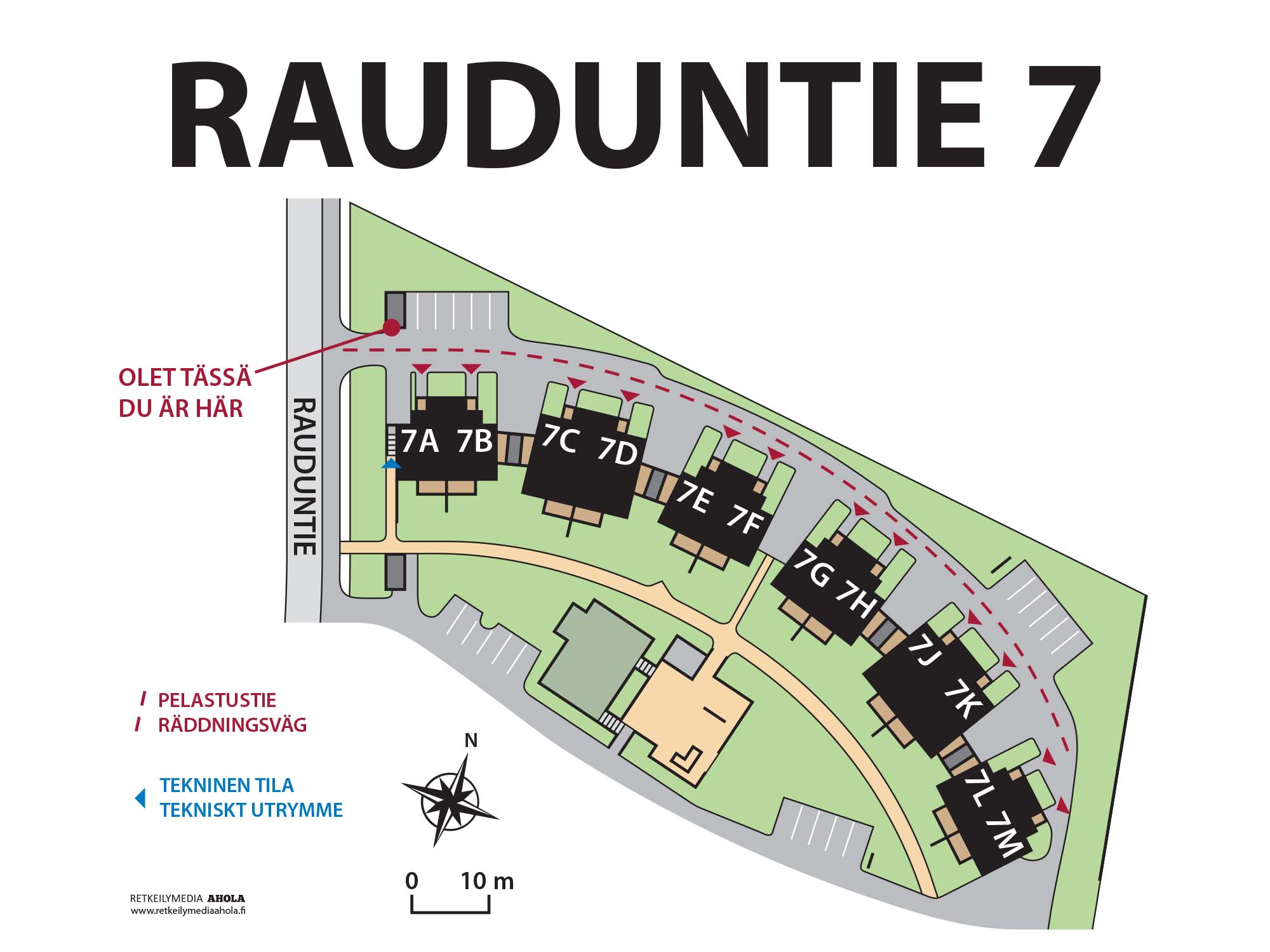 Esimerkki taloyhtiön pihakartasta | Karttaopasteet.fi Esimerkki taloyhtiön pihakartasta | Karttaopasteet.fi
