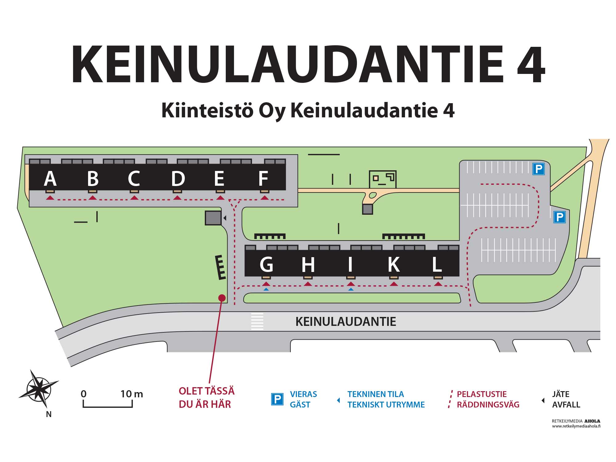 Esimerkki taloyhtiön pihakartasta | Karttaopasteet.fi Esimerkki taloyhtiön pihakartasta | Karttaopasteet.fi