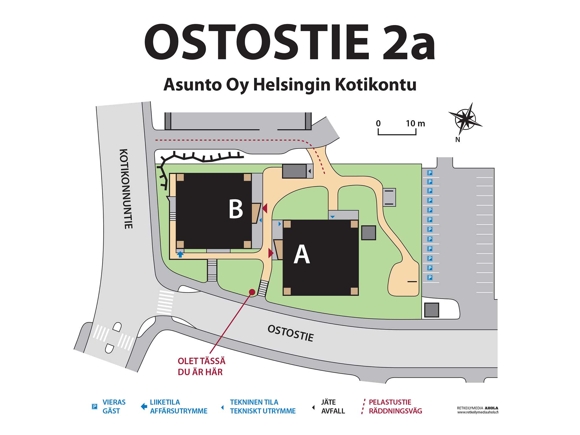 Esimerkki taloyhtiön pihakartasta | Karttaopasteet.fi Esimerkki taloyhtiön pihakartasta | Karttaopasteet.fi