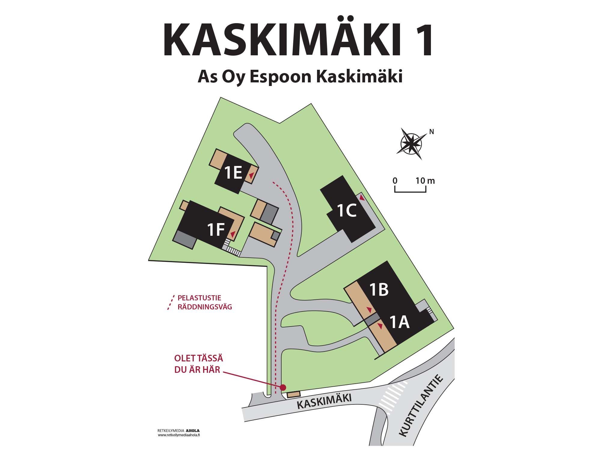 Esimerkki taloyhtiön pihakartasta | Karttaopasteet.fi Esimerkki taloyhtiön pihakartasta | Karttaopasteet.fi