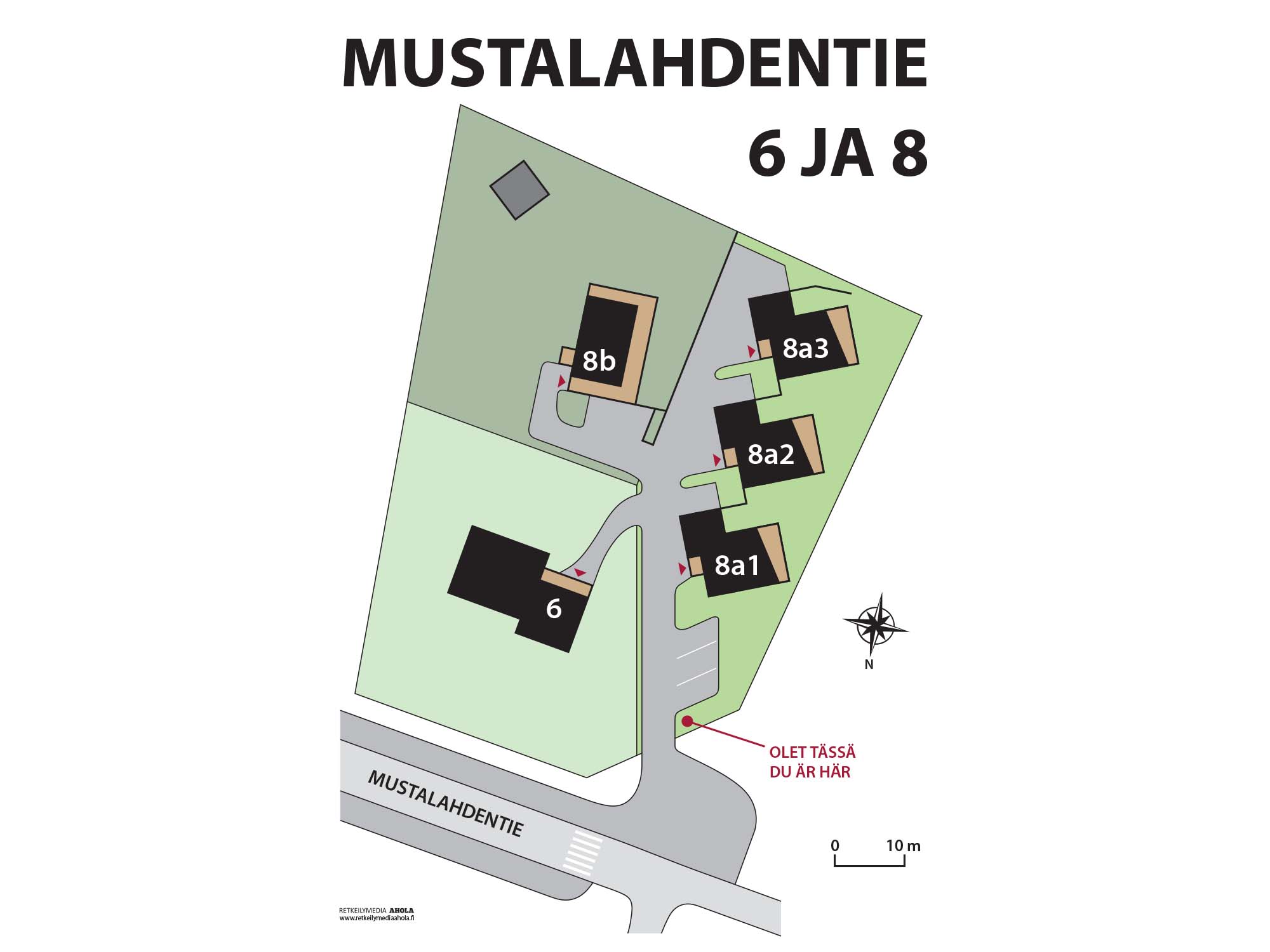 Esimerkki taloyhtiön pihakartasta | Karttaopasteet.fi Esimerkki taloyhtiön pihakartasta | Karttaopasteet.fi