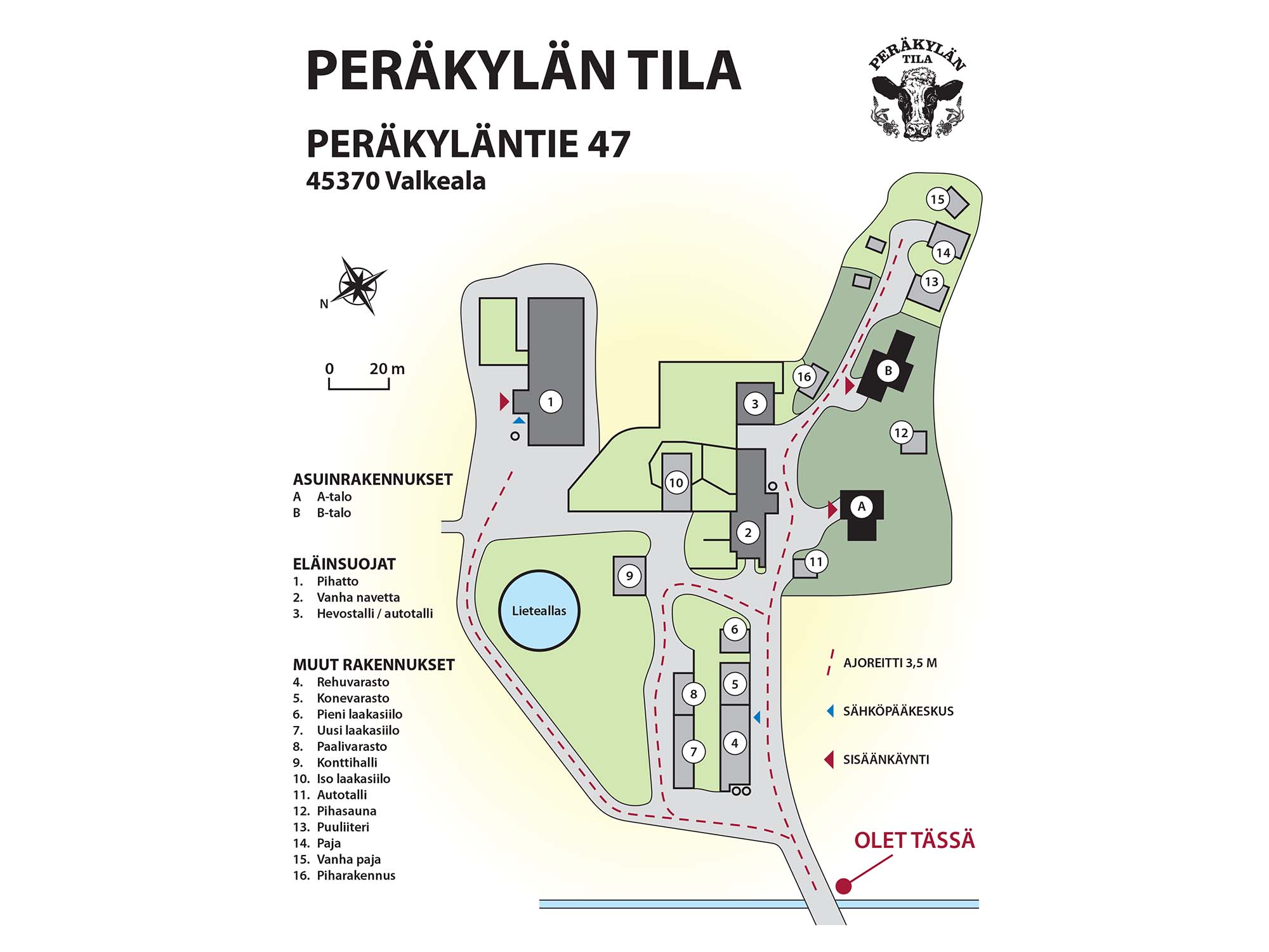 Esimerkki maatilan tonttiopasteesta | Karttaopasteet.fi Esimerkki maatilan tonttiopasteesta | Karttaopasteet.fi